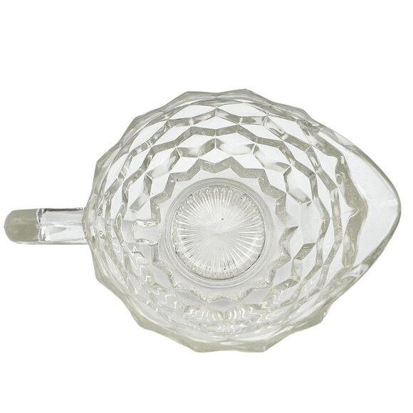 Vintage Pressed Glass Faceted Cream Pitcher 4 x 3 - Picture 3 of 7